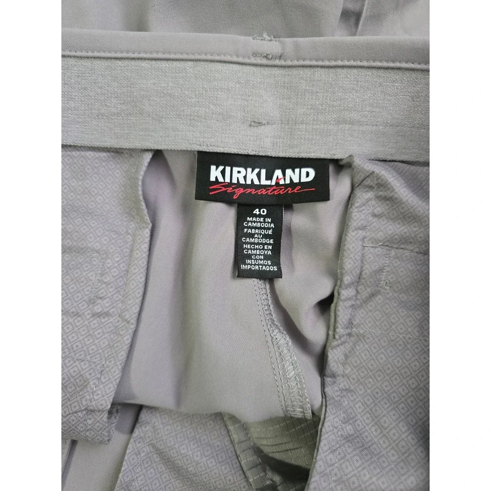 Kirkland Signature Mens Performance Shorts Gray 40,8.5 Inseam Stretch Golf NWT